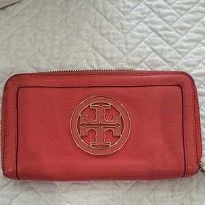 Tory Burch Coral Zip-Around Wallet